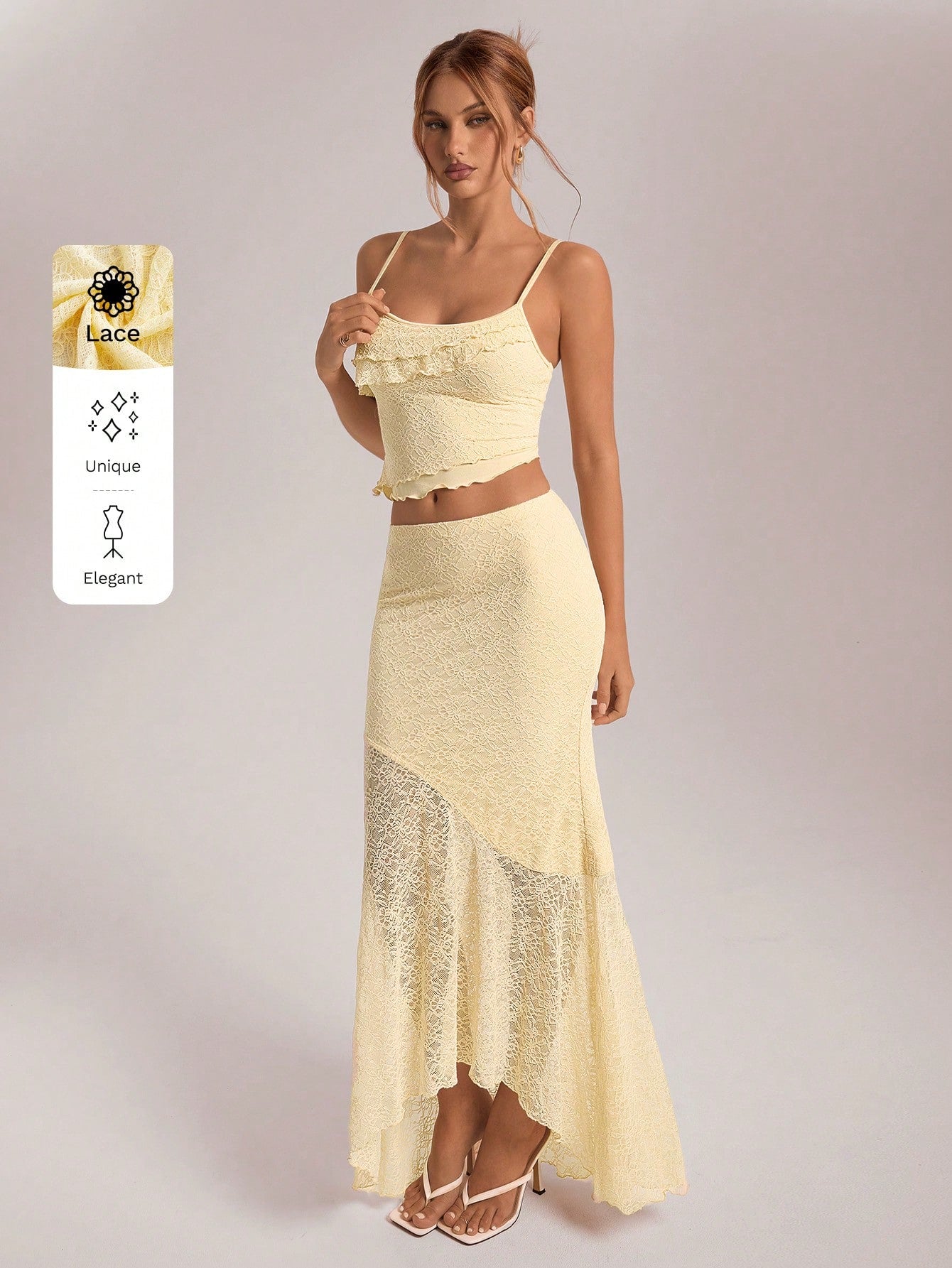 Chic Asymmetrical Lace & Ruffled Skirt 2-Piece Set White / XS White / S White / M White / XS-White / S-White / M-White / L-Red / XS-Red / S-Red / M-Red / L-Khaki / XS-Khaki / S-Khaki / M-Khaki / L-Brown / XS-Brown / S-Brown / M-Brown / L-Baby Pink / XS-Baby Pink / S-Baby Pink / M-Baby Pink / L-Baby Blue / XS-Baby Blue / S-Baby Blue / M-Baby Blue / L-Green / XS-Green / S-Green / M-Green / L-Apricot / XS-Apricot / S-Apricot / M-Apricot / L-Apricot / XL-