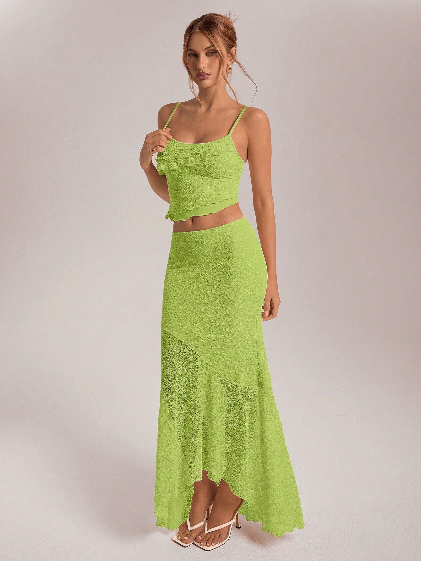 Chic Asymmetrical Lace & Ruffled Skirt 2-Piece Set White / XS White / S White / M White / XS-White / S-White / M-White / L-Red / XS-Red / S-Red / M-Red / L-Khaki / XS-Khaki / S-Khaki / M-Khaki / L-Brown / XS-Brown / S-Brown / M-Brown / L-Baby Pink / XS-Baby Pink / S-Baby Pink / M-Baby Pink / L-Baby Blue / XS-Baby Blue / S-Baby Blue / M-Baby Blue / L-Green / XS-Green / S-Green / M-Green / L-Apricot / XS-Apricot / S-Apricot / M-Apricot / L-Apricot / XL-