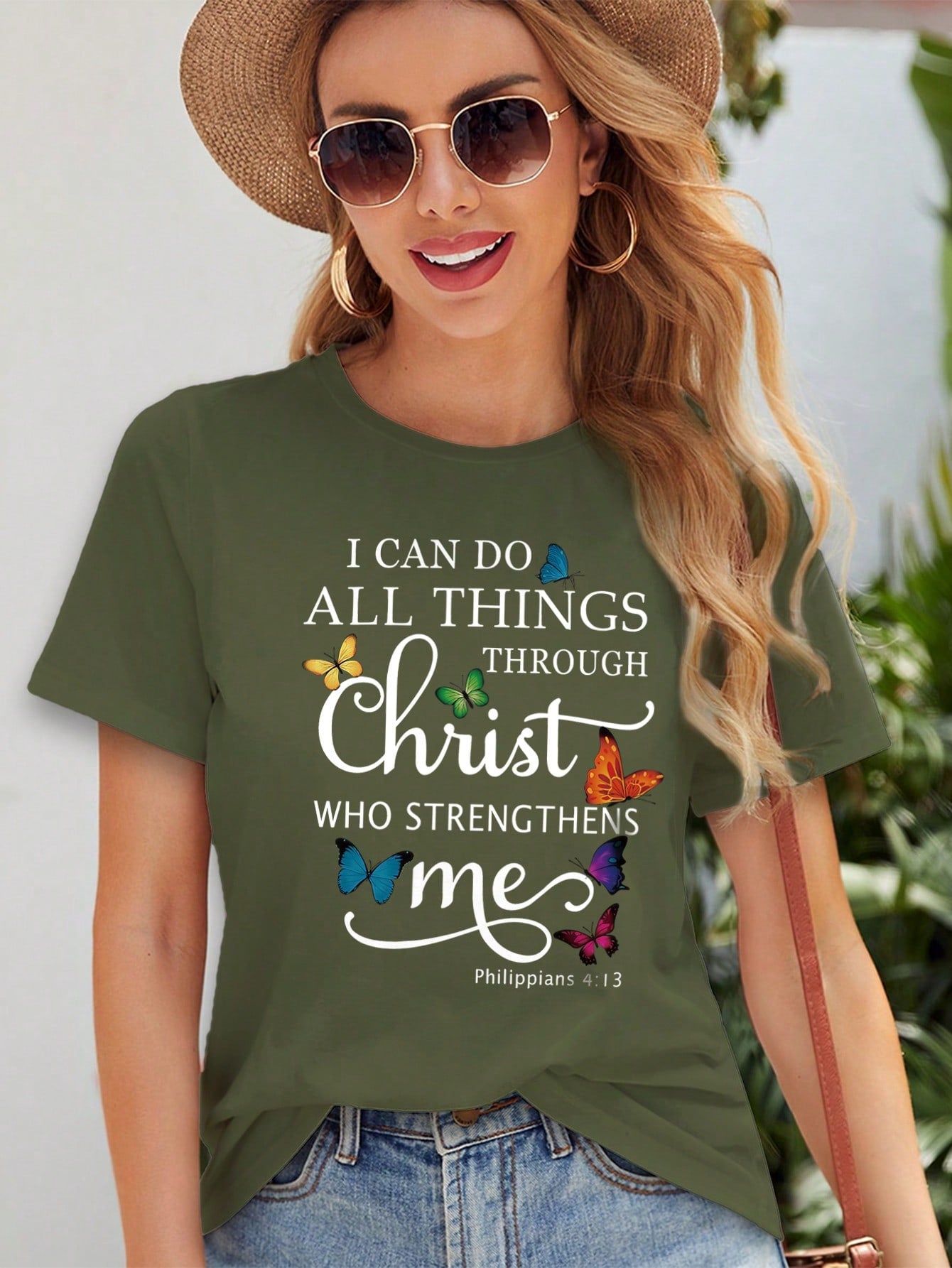 Plus Size Short Sleeved T-Shirt - Too Many Storms Graphic Tee Olive Green