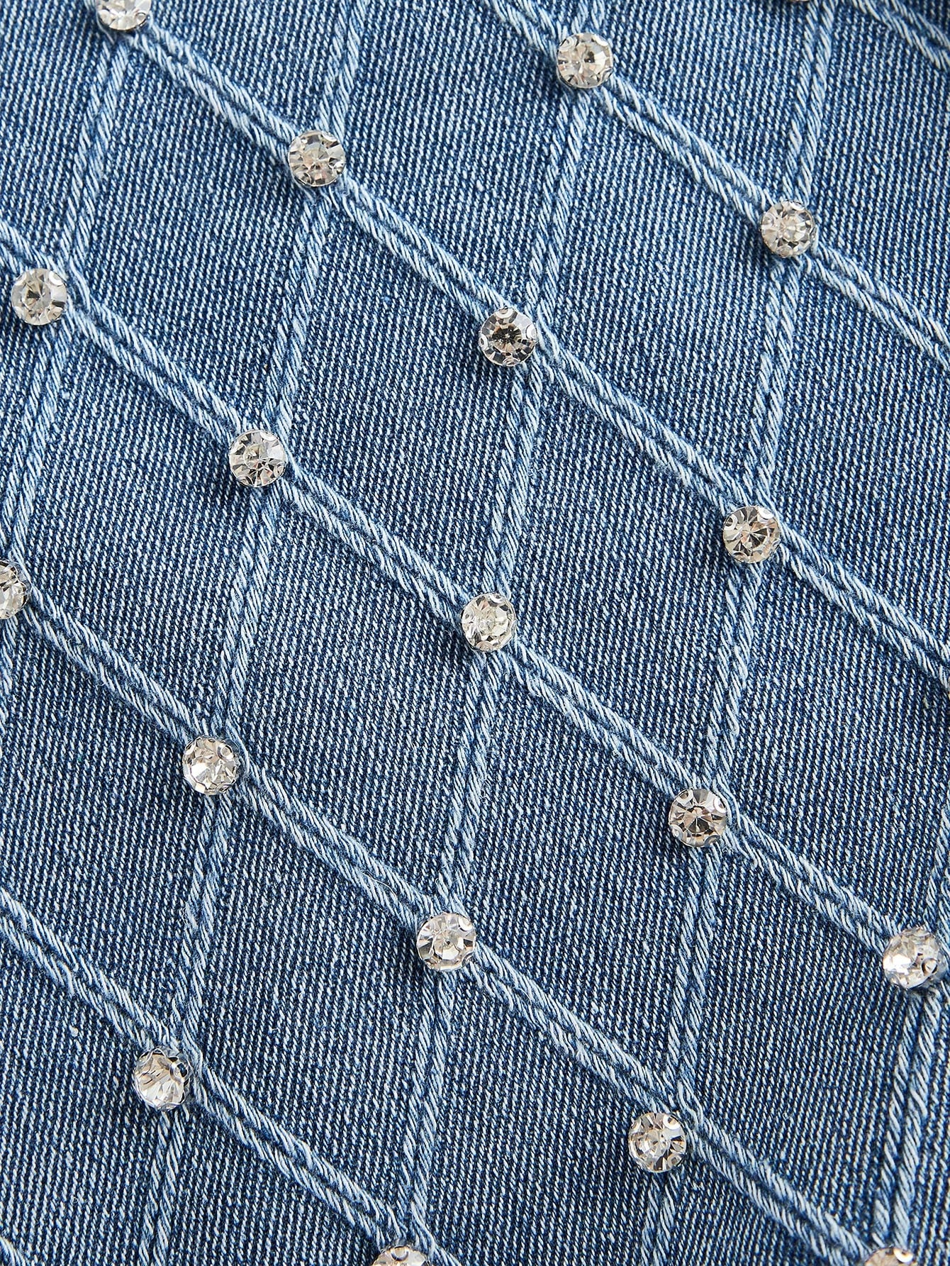 Sparkling Elegance: Rhinestone-Embellished Denim Skirt for Women S M L S-M-L-XL-