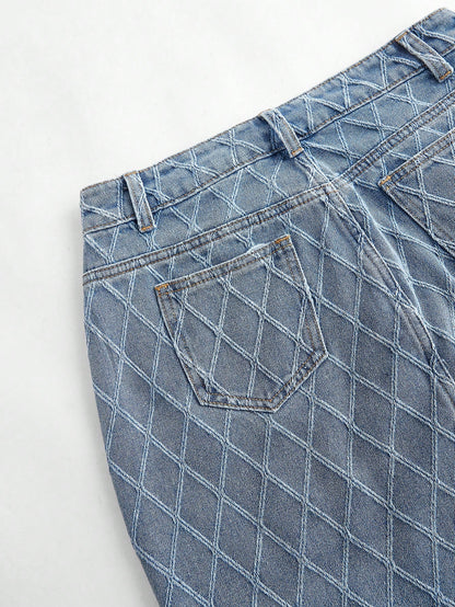 Sparkling Elegance: Rhinestone-Embellished Denim Skirt for Women S M L S-M-L-XL-