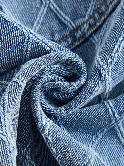 Sparkling Elegance: Rhinestone-Embellished Denim Skirt for Women S M L S-M-L-XL-