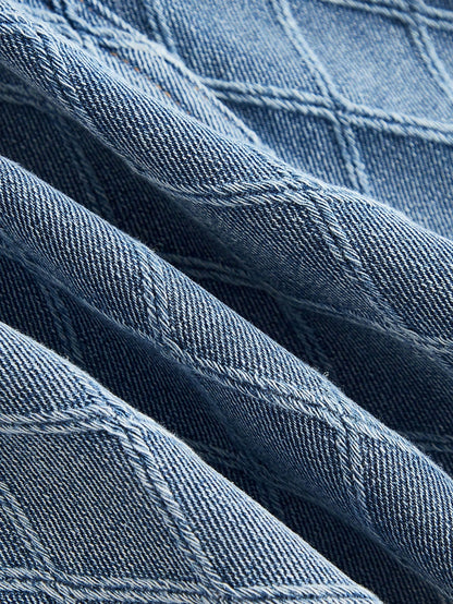 Sparkling Elegance: Rhinestone-Embellished Denim Skirt for Women S M L S-M-L-XL-