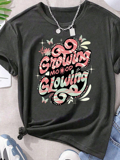 Plus Size Short Sleeved T-Shirt - Too Many Storms Graphic Tee Black-5