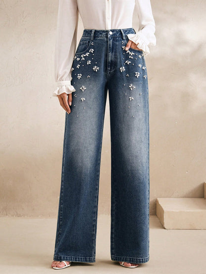Elegant Handmade Straight Leg Pants: Chic and Comfy Spring/Summer Outfits for Women Light Wash / S Light Wash / M Light Wash / L Light Wash / S-Light Wash / M-Light Wash / L-Light Wash / XL-Dark Grey / S-Dark Grey / M-Dark Grey / L-Dark Grey / XL-Dark Wash / S-Dark Wash / M-Dark Wash / L-Dark Wash / XL-