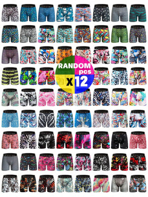 12-Piece Men's Stylish Boxing Underwear Set: Comfortable, Breathable, and Quick-Drying for Active Lifestyles