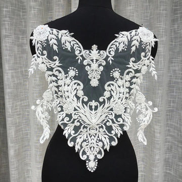 1Piece Embroidery Lace Appliques For Wedding Dresses Patches Repair Ropa - Fashionqueene.com