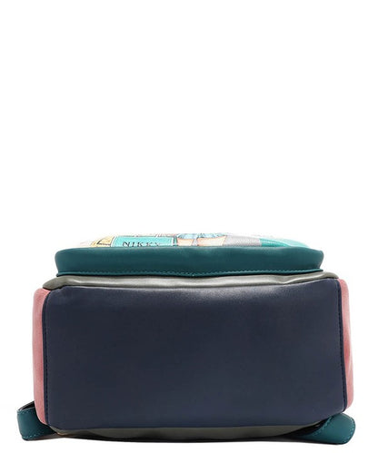 Nicole Lee USA Cat Eco-Leather Convertible Backpack Bag Black / One Size Caramel / One Size Floral / One Size Black / One Size-Caramel / One Size-Floral / One Size-