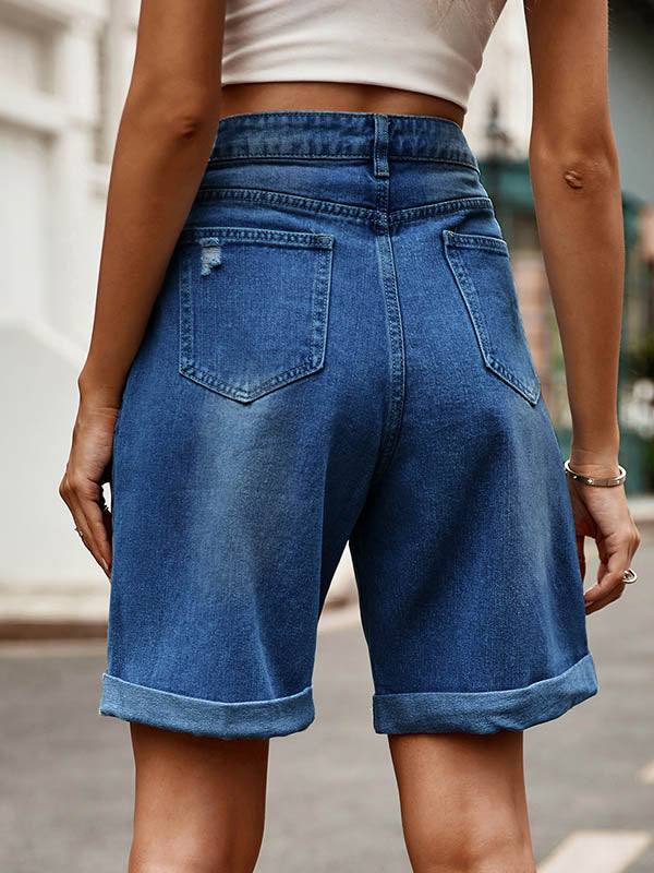 Chic High-Waisted Loose Jean Shorts with Buttoned Pockets GRAY / S GRAY / M GRAY / L GRAY / S-GRAY / M-GRAY / L-GRAY / XL-GRAY / 2XL-DEEP BLUE / S-DEEP BLUE / M-DEEP BLUE / L-DEEP BLUE / XL-DEEP BLUE / 2XL-LIGHT BLUE / S-LIGHT BLUE / M-LIGHT BLUE / L-LIGHT BLUE / XL-LIGHT BLUE / 2XL-