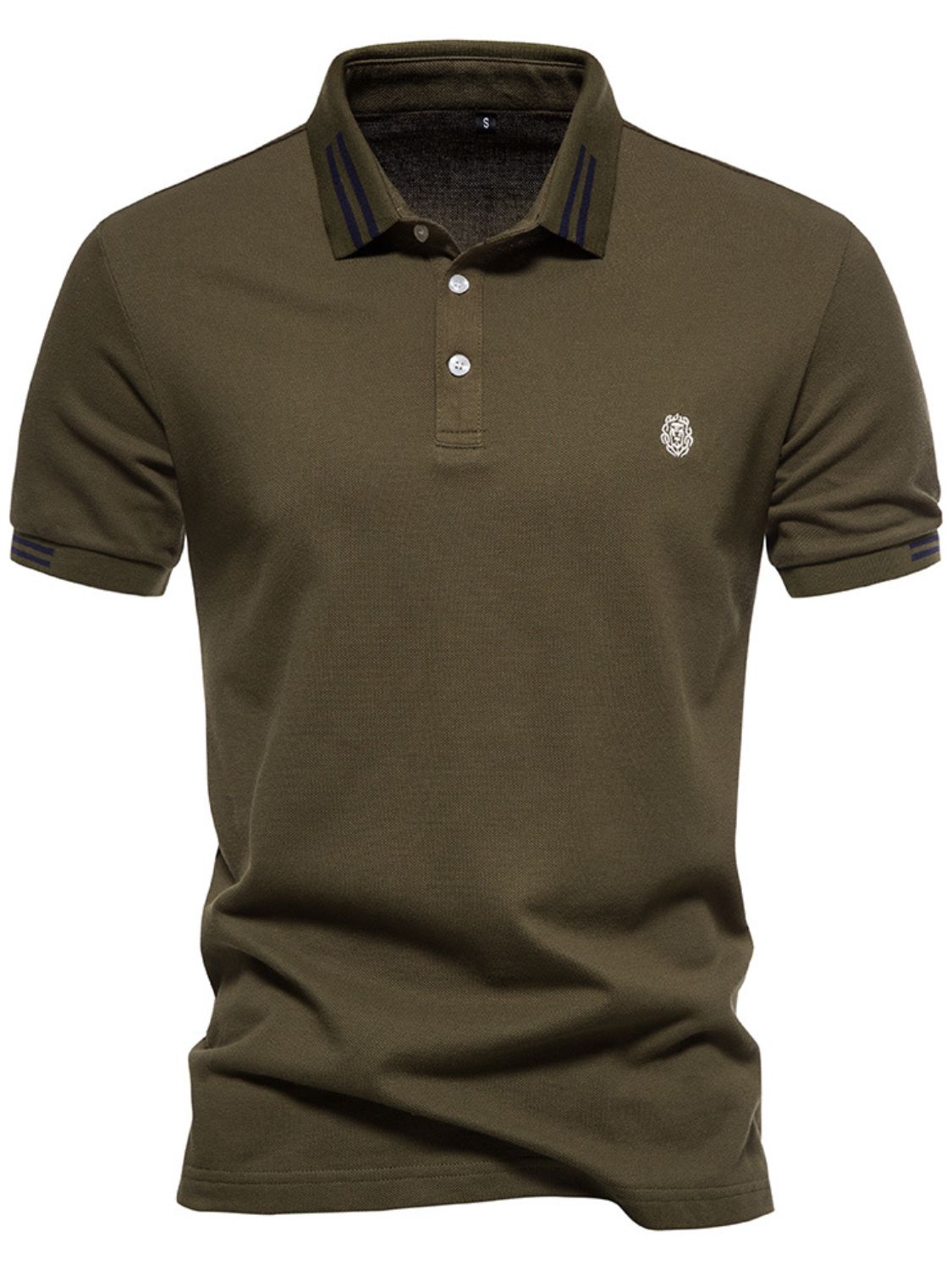 Men's Embroidered Striped Short Sleeve Polo Light Blue / 2XL Navy / S White / L Light Blue / 2XL-Navy / S-White / L-White / XL-White / 2XL-Dark Gray / M-Navy / L-White / S-Olive Brown / M-Olive Brown / 2XL-White / M-Dark Gray / S-Navy / XL-Olive Brown / XL-Olive Brown / S-Light Blue / XL-Navy / 2XL-Dark Gray / 2XL-Olive Brown / L-Dark Gray / XL-Light Blue / M-Light Blue / S-Navy / M-Dark Gray / L-Light Blue / L-
