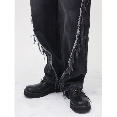 Raw Hem Jeans with Pockets Dark / L Dark / M Dark / S Dark / L-Dark / M-Dark / S-Dark / XL-
