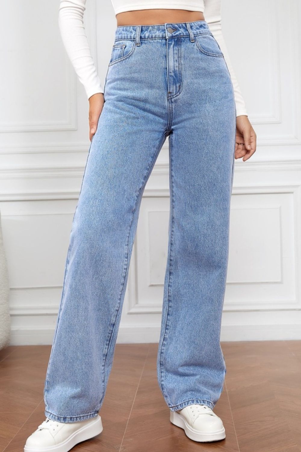 High Waist Straight Jeans Black / S Black / M Black / L Black / S-Black / M-Black / L-Black / XL-Dusty Blue / S-Dusty Blue / M-Dusty Blue / L-Dusty Blue / XL-Light Blue / S-Light Blue / M-Light Blue / L-Light Blue / XL-