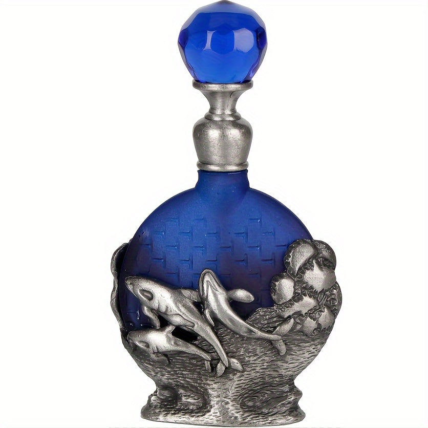Unique Glass Empty Perfume Bottles - Dolphin and Red Cardinal Bird Designs - Fashionqueene.com