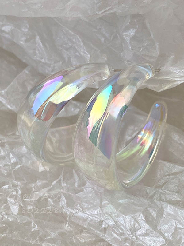 Normcore Geometric Drop Earrings - Bold Contrast Color Design TRANSPARENT / One_size TRANSPARENT / One_size-