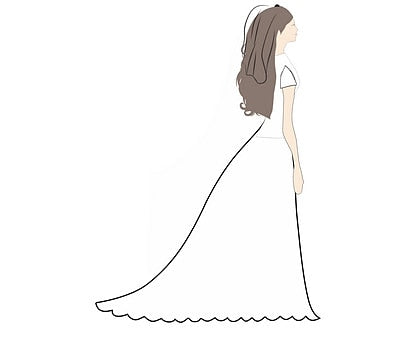 Elegant Two-Tier Classic Tulle Wedding Veil -Shoulder Length, Pure Color Design for a Timeless Touch Ivory Ivory-