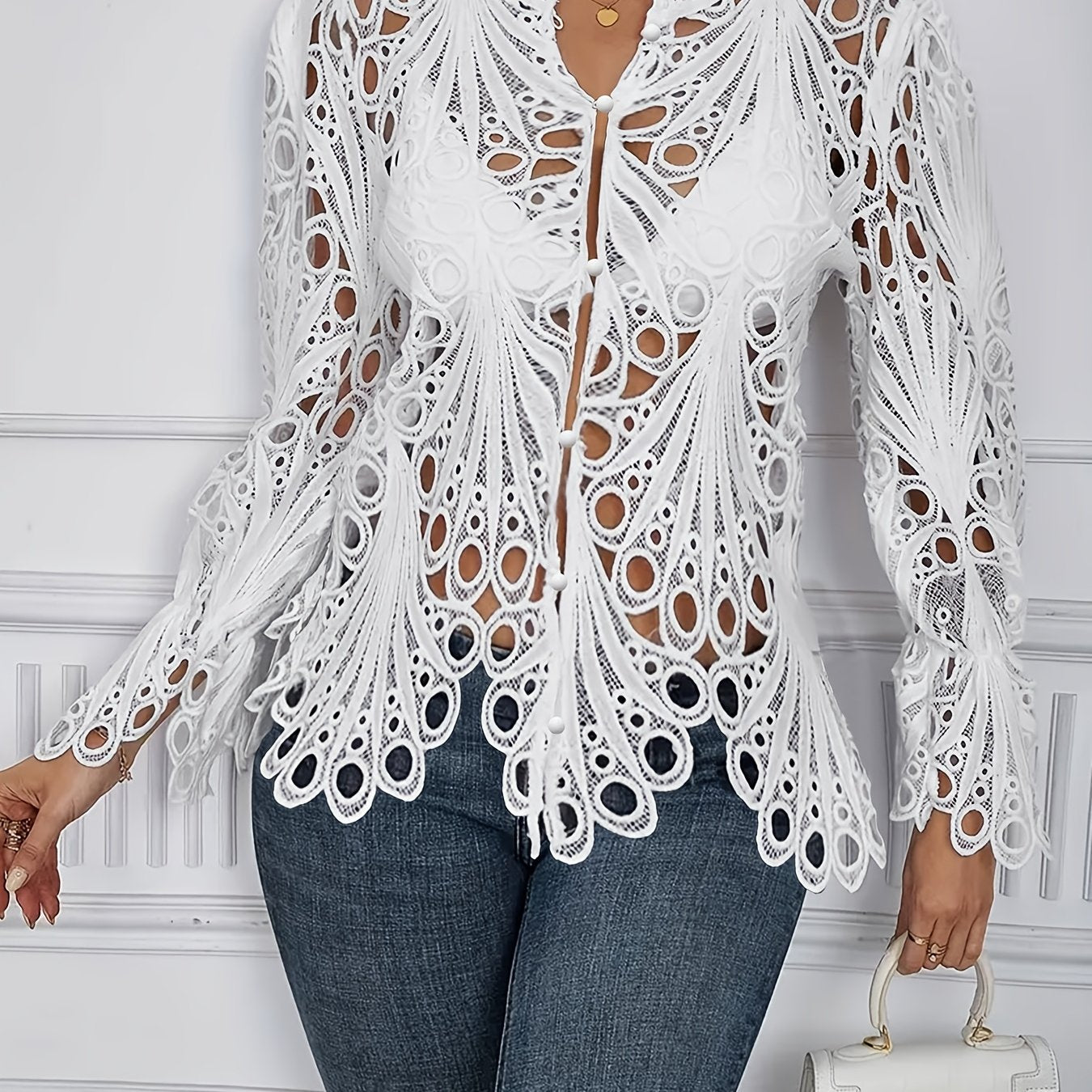 Cropped Asymmetric Shirt Sexy Solid Color Nightclub Semi-Sheer Summer Shirt