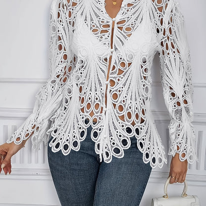 Cropped Asymmetric Shirt Sexy Solid Color Nightclub Semi-Sheer Summer Shirt
