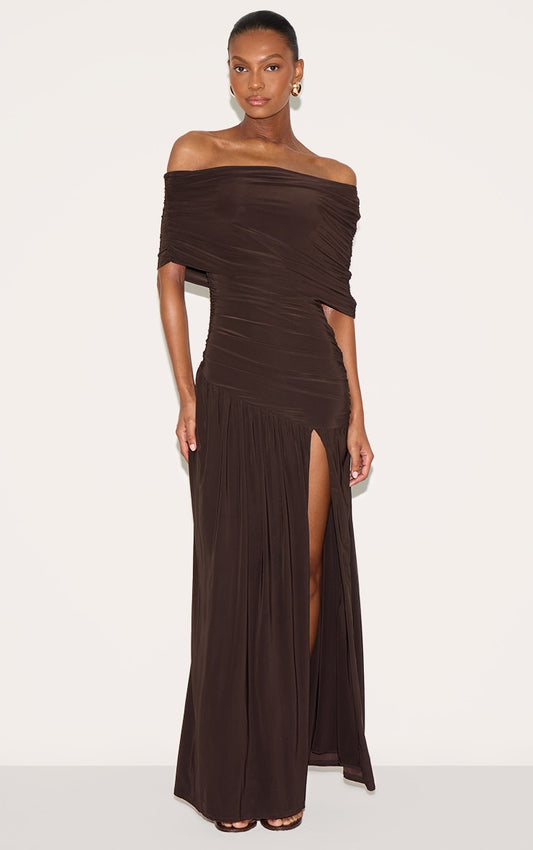 https://cdn-img.prettylittlething.com/2/b/d/3/2bd3cc8417a3f22f8d501934a2121dae36ae0316_CNM8672_1_chocolate_brown_double_layer_slinky_bardot_one_shoulder_ruched_maxi_dress.jpg