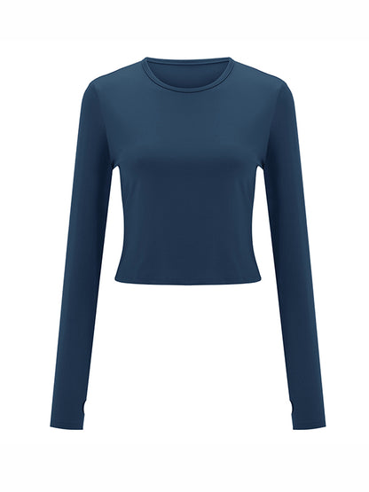 Chic & Versatile: Long Sleeve Skinny Hollow Solid Color Round Neck T-Shirt RED / S RED / M RED / L RED / S-RED / M-RED / L-PINK / S-PINK / M-PINK / L-BLUE / S-BLUE / M-BLUE / L-WHITE / S-WHITE / M-WHITE / L-GREEN / S-GREEN / M-GREEN / L-BROWN / S-BROWN / M-BROWN / L-BLACK / S-BLACK / M-BLACK / L-ORANGE / S-ORANGE / M-ORANGE / L-