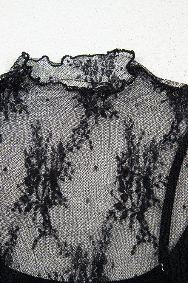 Floral Sheer Mesh Short Sleeve Top and Cami Set Black / S Black / M Black / XL Black / S-Black / M-Black / XL-Black / L-