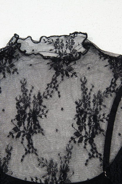 Floral Sheer Mesh Short Sleeve Top and Cami Set Black / S Black / M Black / XL Black / S-Black / M-Black / XL-Black / L-