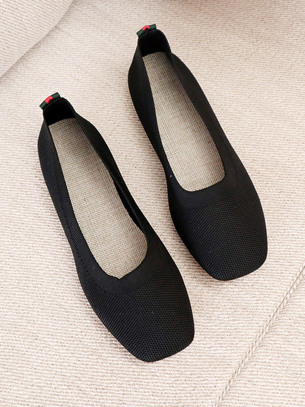 Ultimate Comfort: Breathable Solid Color Flat Shoes for Everyday Style BLACK