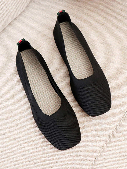 Ultimate Comfort: Breathable Solid Color Flat Shoes for Everyday Style BLACK