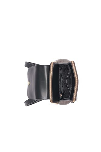 Calvin Klein Women's Elaine Signature Key Item Flap Backpack, Brown/Khaki/Luggage Saffiano, One Size