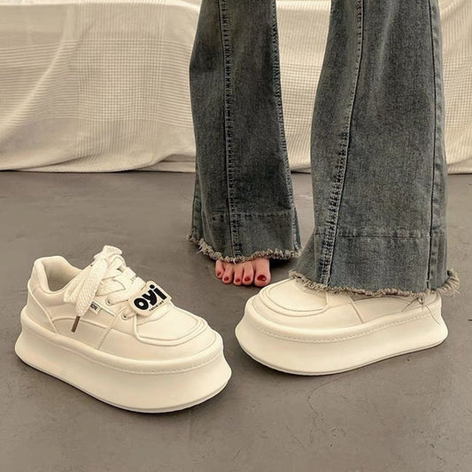 Lace Up Round Toe Platform Sneakers Black / 38(US7) Black / 39(US8) Black / 40(US9) Black / 38(US7)-Black / 39(US8)-Black / 40(US9)-White / 35(US4)-White / 36(US5)-White / 37(US6)-White / 38(US7)-White / 39(US8)-White / 40(US9)-Black / 35(US4)-Black / 36(US5)-Black / 37(US6)-