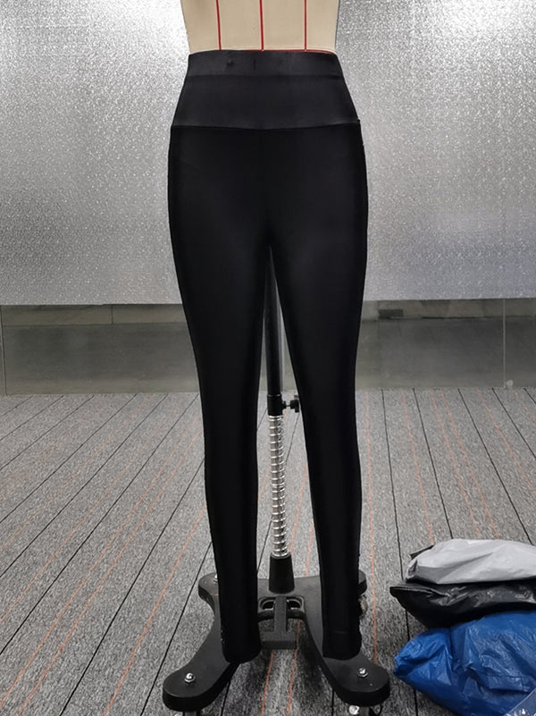 Sparkling High-Waisted Skinny Leg Leggings with Mesh and Rhinestone Accents BLACK / S BLACK / M BLACK / L BLACK / S-BLACK / M-BLACK / L-BLACK / XL-