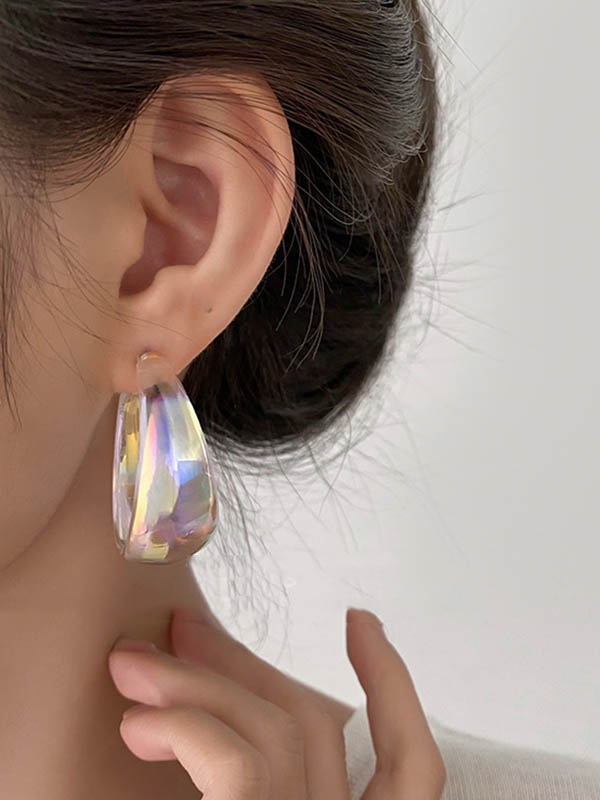 Normcore Geometric Drop Earrings - Bold Contrast Color Design TRANSPARENT / One_size TRANSPARENT / One_size-