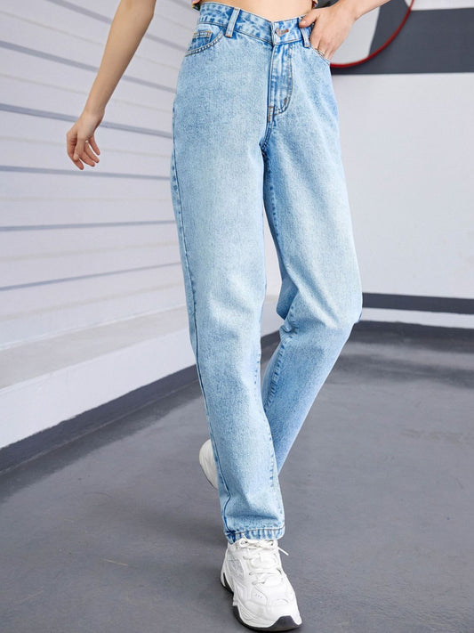 Straight Leg Jeans with Pockets Light / XS Light / S 