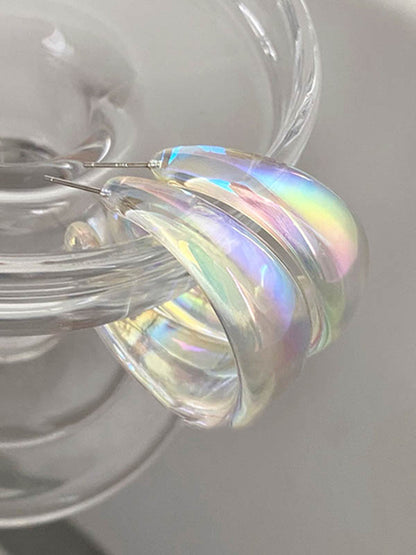 Normcore Geometric Drop Earrings - Bold Contrast Color Design TRANSPARENT / One_size TRANSPARENT / One_size-