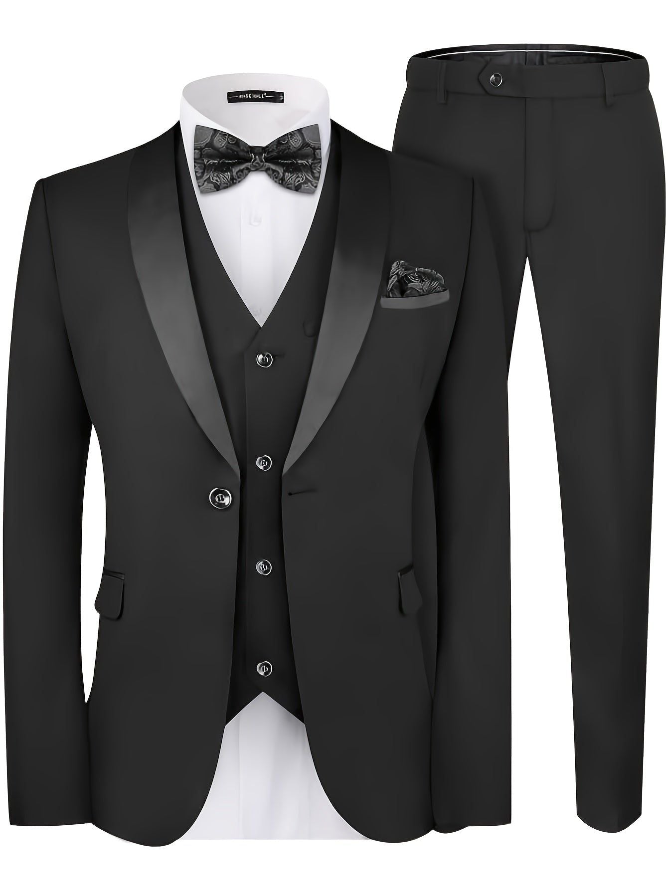 3 Piece Big and Tall Suit Set for Men - Fashionqueene.com-big and tall suit