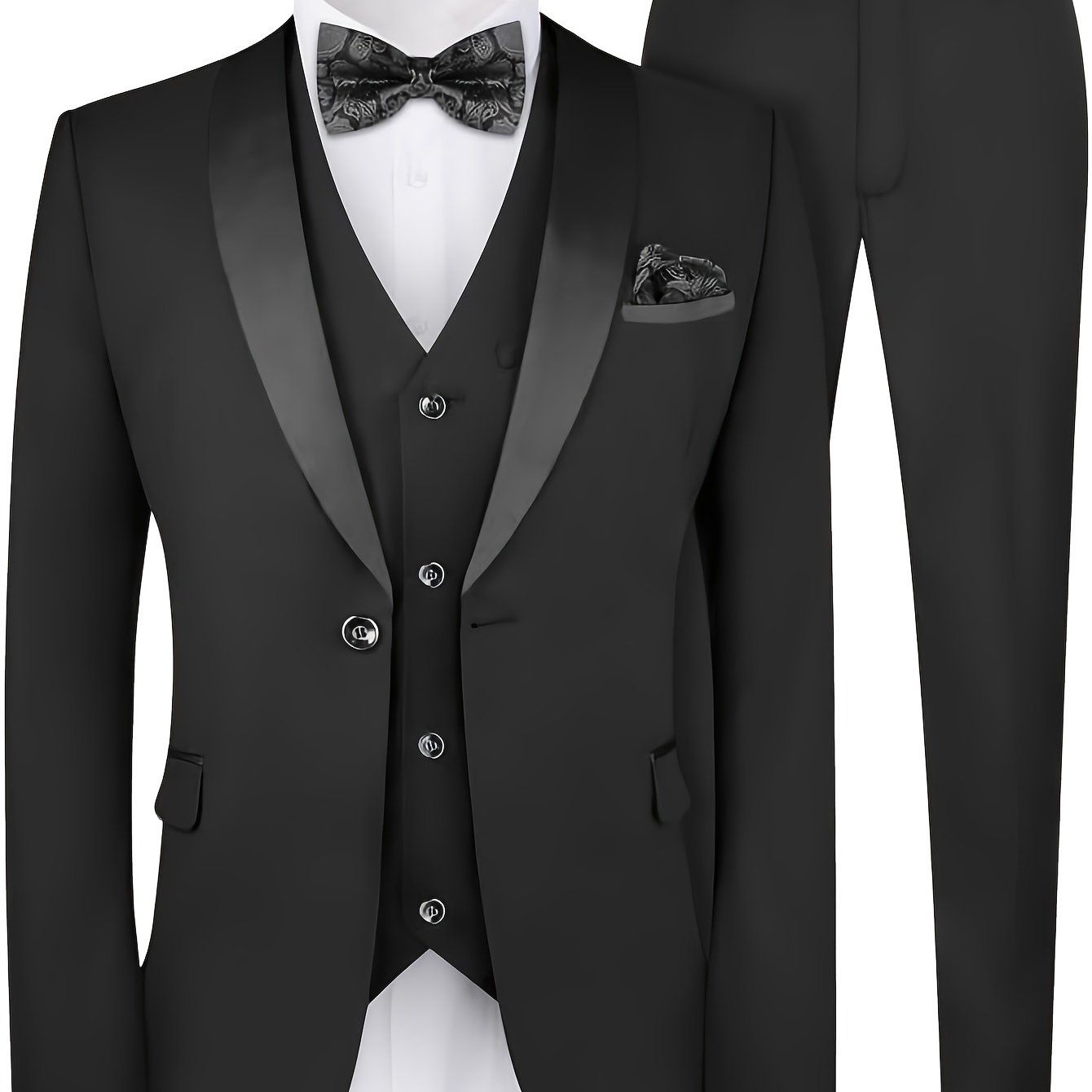 3 Piece Big and Tall Suit Set for Men - Fashionqueene.com-big and tall suit