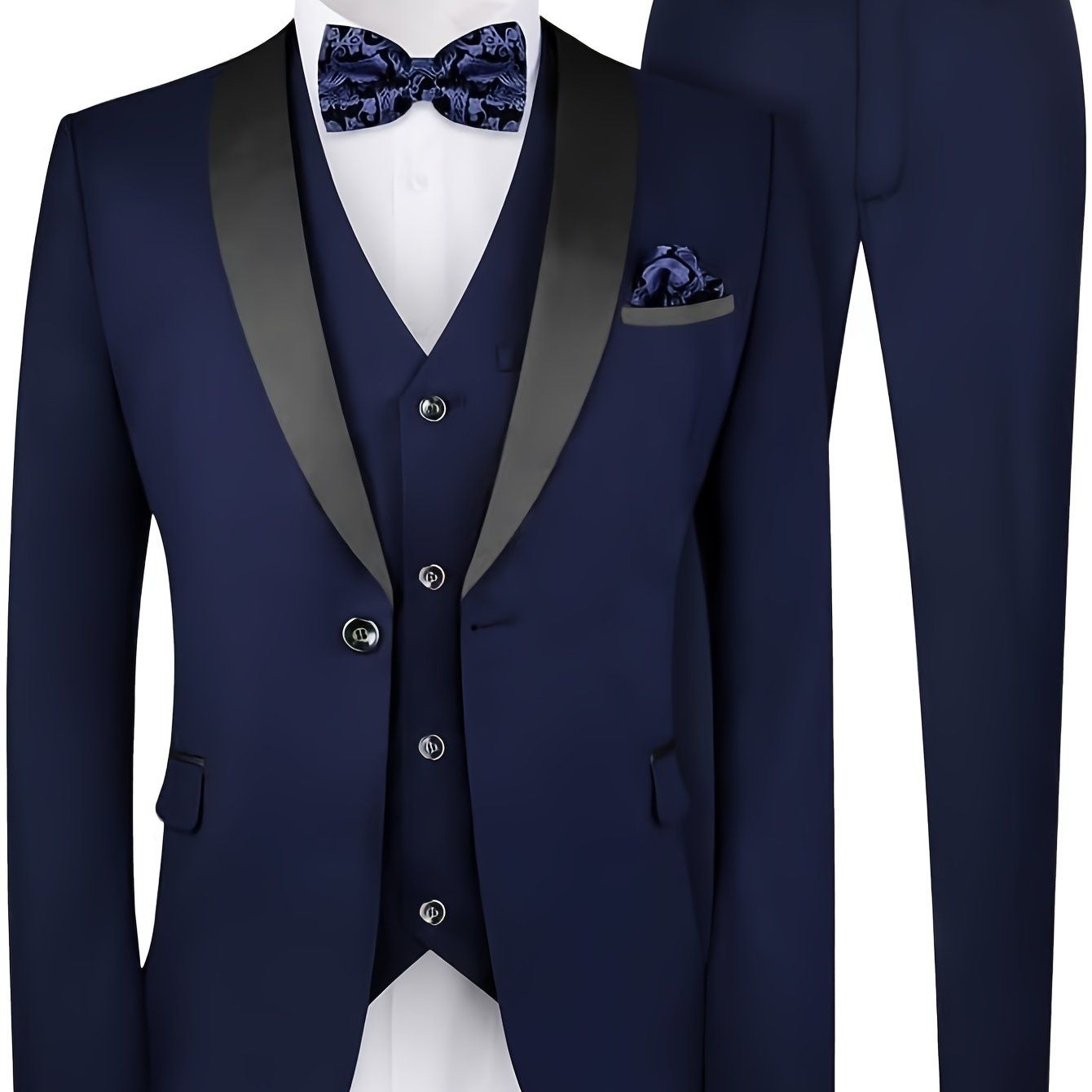 3 Piece Big and Tall Suit Set for Men - Fashionqueene.com-big and tall suit