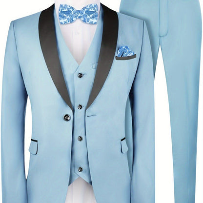 3 Piece Big and Tall Suit Set for Men - Fashionqueene.com-big and tall suit