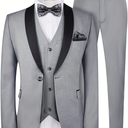 3 Piece Big and Tall Suit Set for Men - Fashionqueene.com-big and tall suit