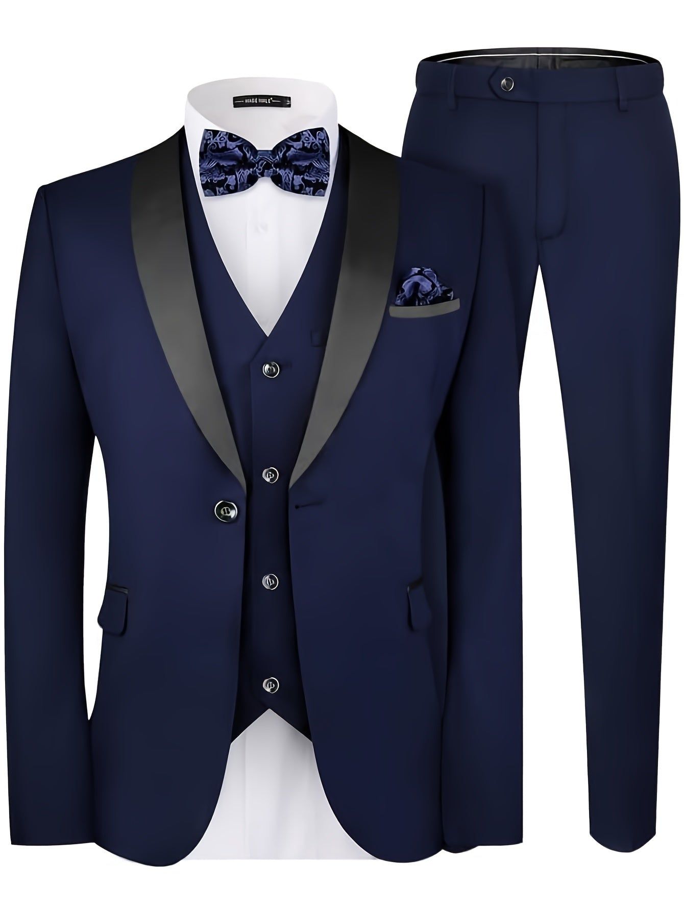 3 Piece Big and Tall Suit Set for Men - Fashionqueene.com-big and tall suit