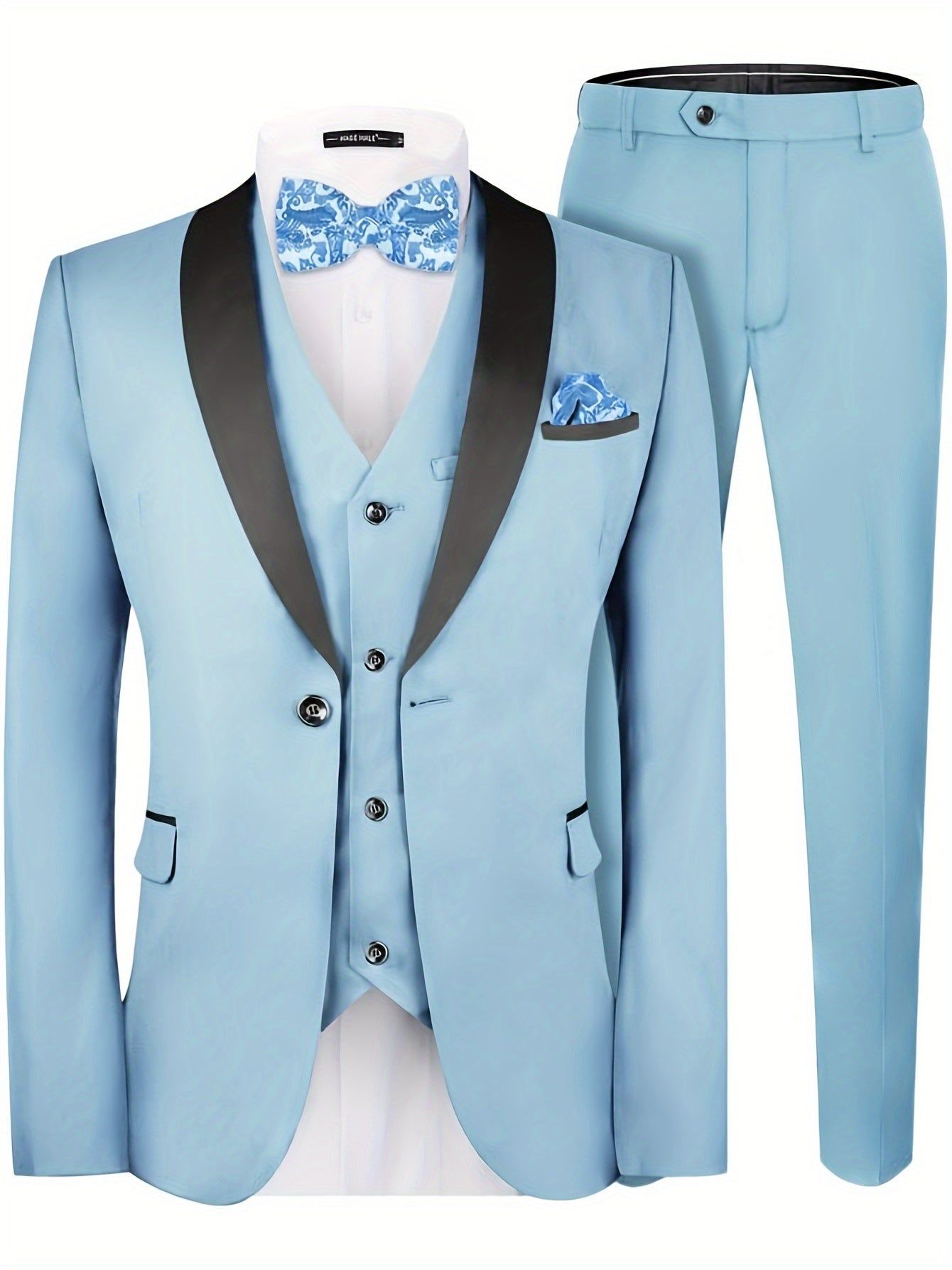 3 Piece Big and Tall Suit Set for Men - Fashionqueene.com-big and tall suit