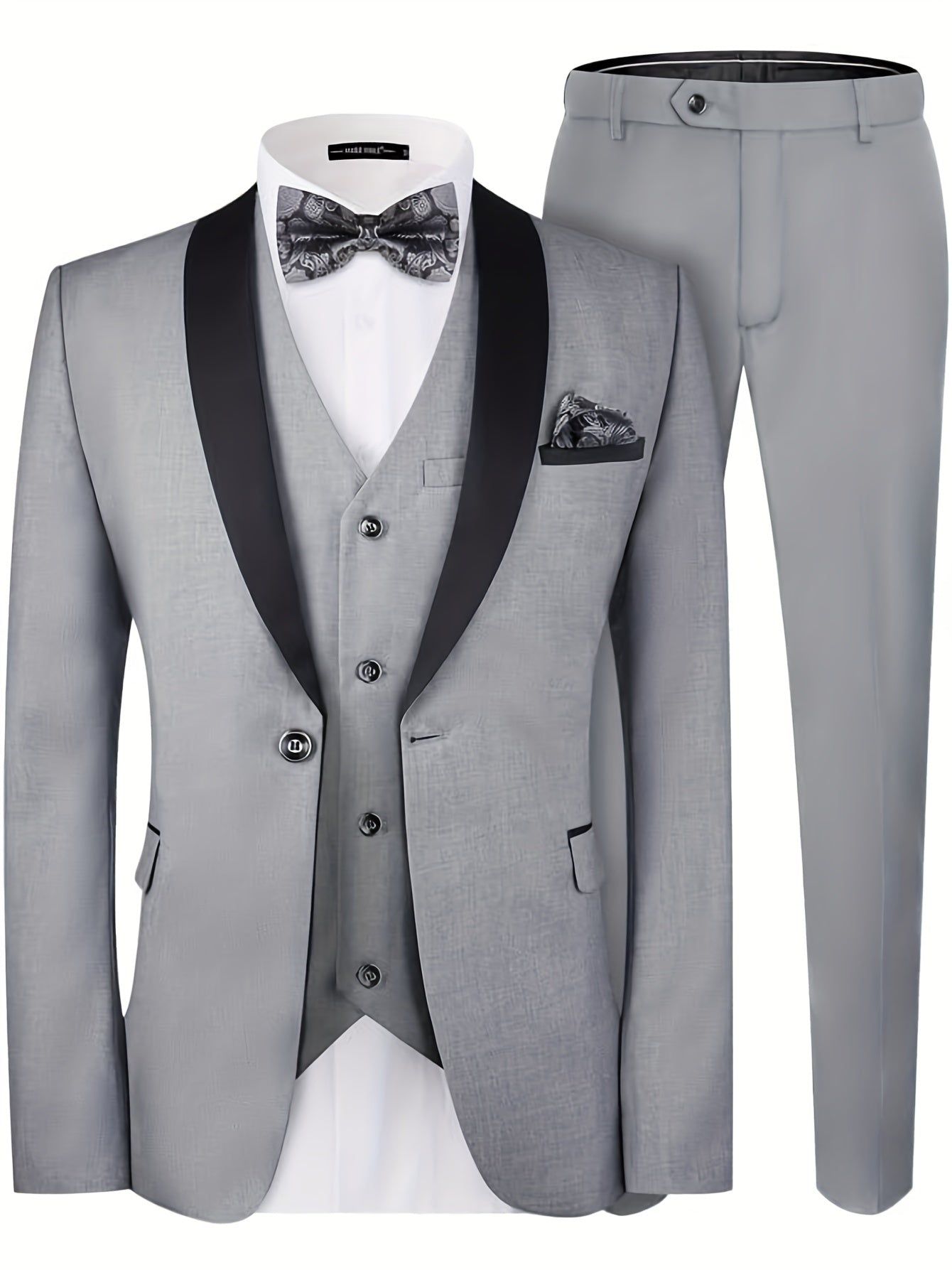 3 Piece Big and Tall Suit Set for Men - Fashionqueene.com-big and tall suit