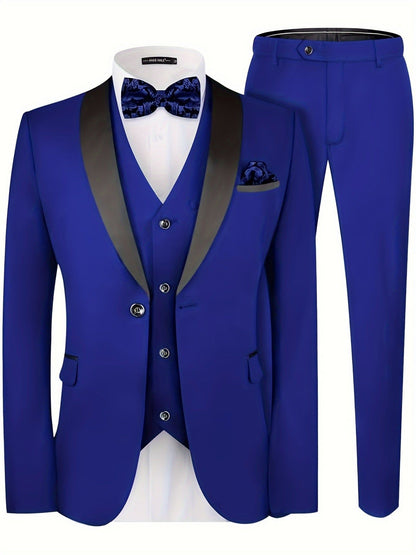 3 Piece Big and Tall Suit Set for Men - Fashionqueene.com-big and tall suit