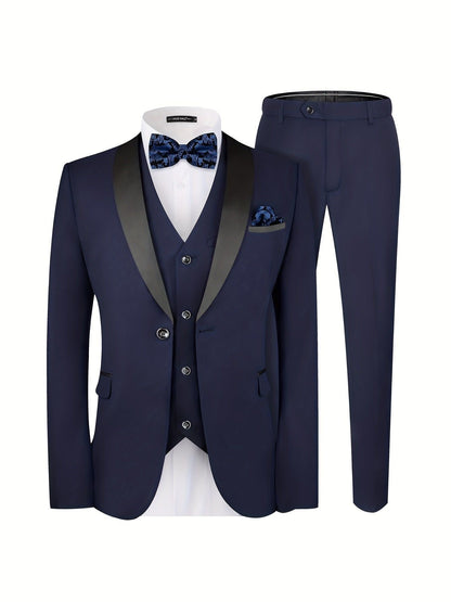 3 Piece Big and Tall Suit Set for Men - Fashionqueene.com-big and tall suit