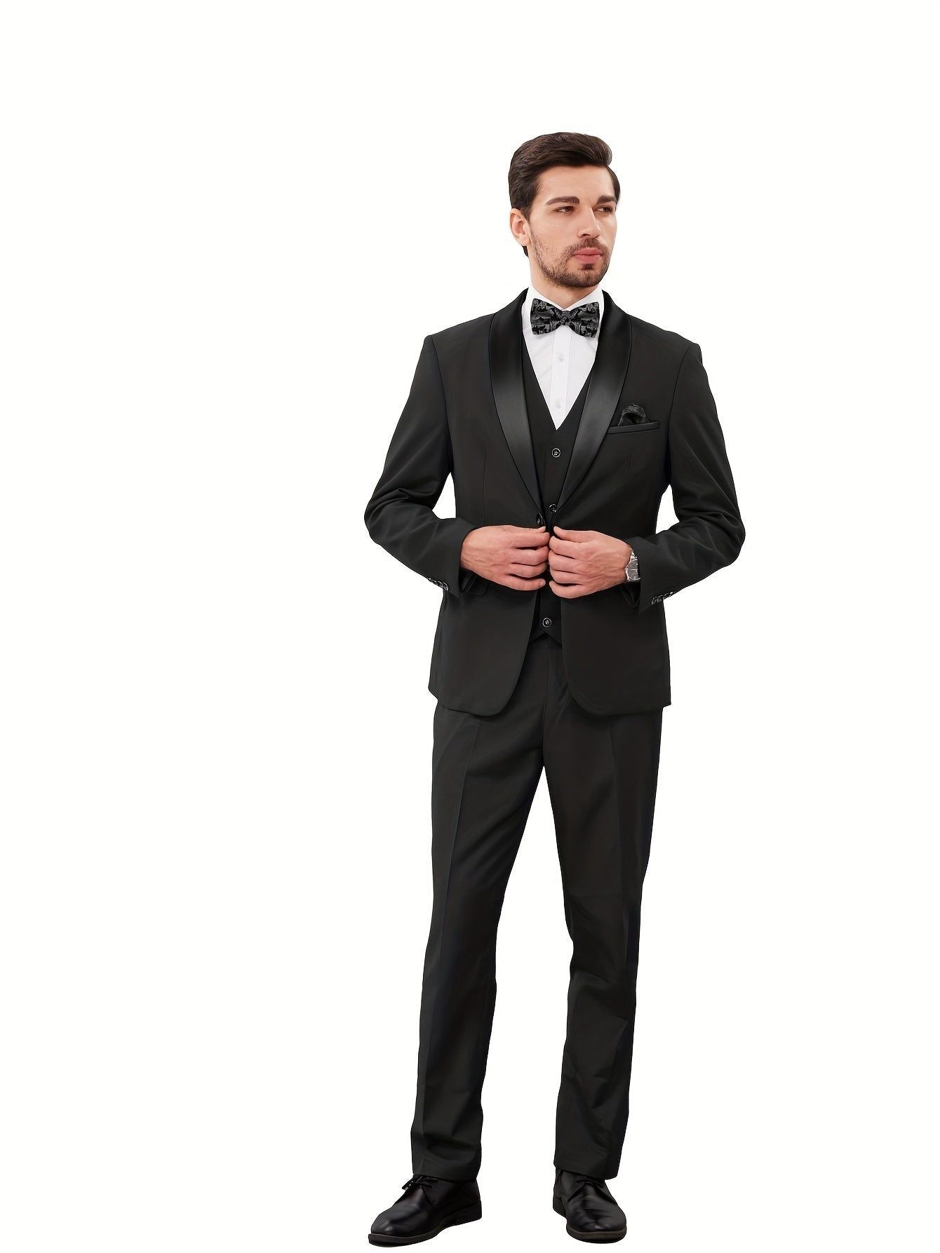 3 Piece Big and Tall Suit Set for Men - Fashionqueene.com-big and tall suit