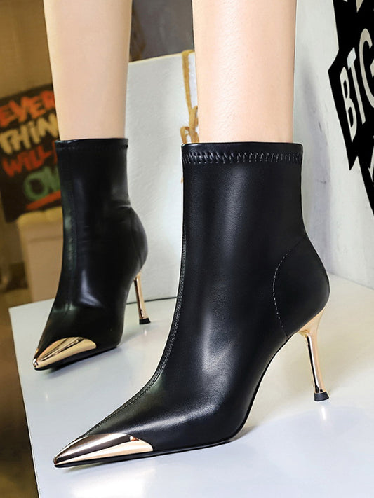 Chic Pointed Toe Split Joint Boots: Elevate Your Style with Elegance
