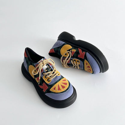 Lace Up Round Toe Plaid Platform Sneakers Dusty Blue / 35(US4) Dusty Blue / 36(US5) Dusty Blue / 37(US6) Dusty Blue / 35(US4)-Dusty Blue / 36(US5)-Dusty Blue / 37(US6)-Dusty Blue / 38(US7)-Dusty Blue / 39(US8)-Dusty Blue / 40(US9)-