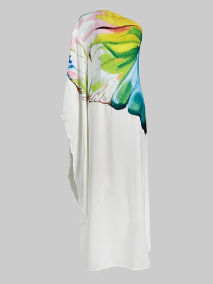 Boho-Chic Asymmetric Floral One-Shoulder Maxi Dress – Effortless Elegance for Every Occasion! WHITE / S WHITE / M WHITE / L WHITE / S-WHITE / M-WHITE / L-WHITE / XL-WHITE / 2XL-