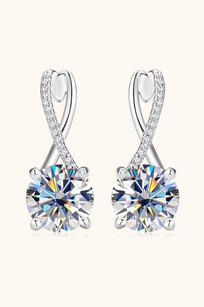 4 Carat Moissanite 925 Sterling Silver Earrings Gold / One Size Silver / One Size Gold / One Size-Silver / One Size-