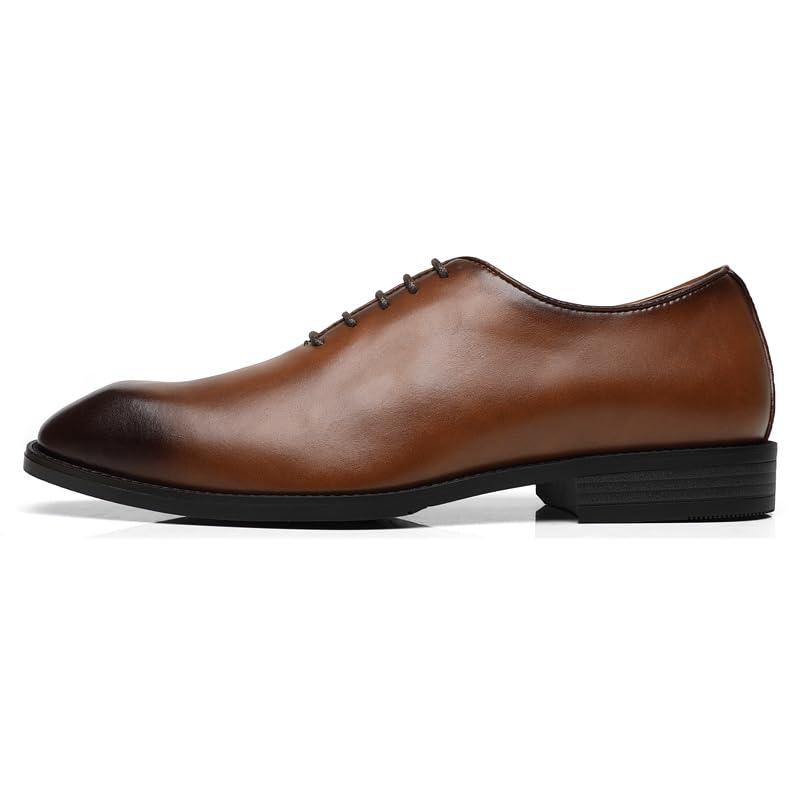 Ahico Men's Lace-Up Leather Shoes Classic Dress Shoes Oxford Shoes Formal Business Breathable and Comfortable, Casual and Work