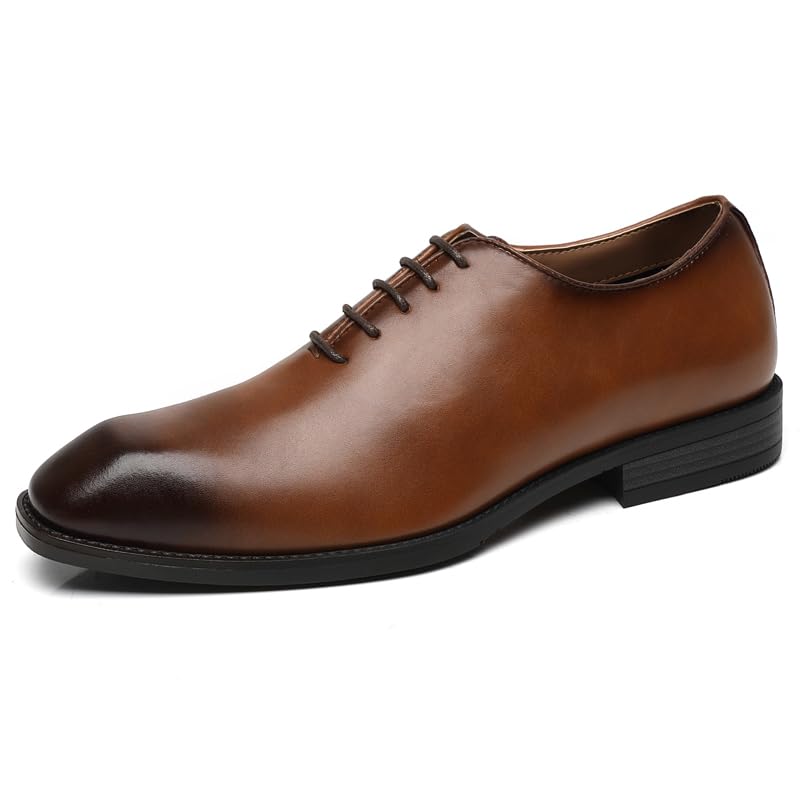 Ahico Men's Lace-Up Leather Shoes Classic Dress Shoes Oxford Shoes Formal Business Breathable and Comfortable, Casual and Work